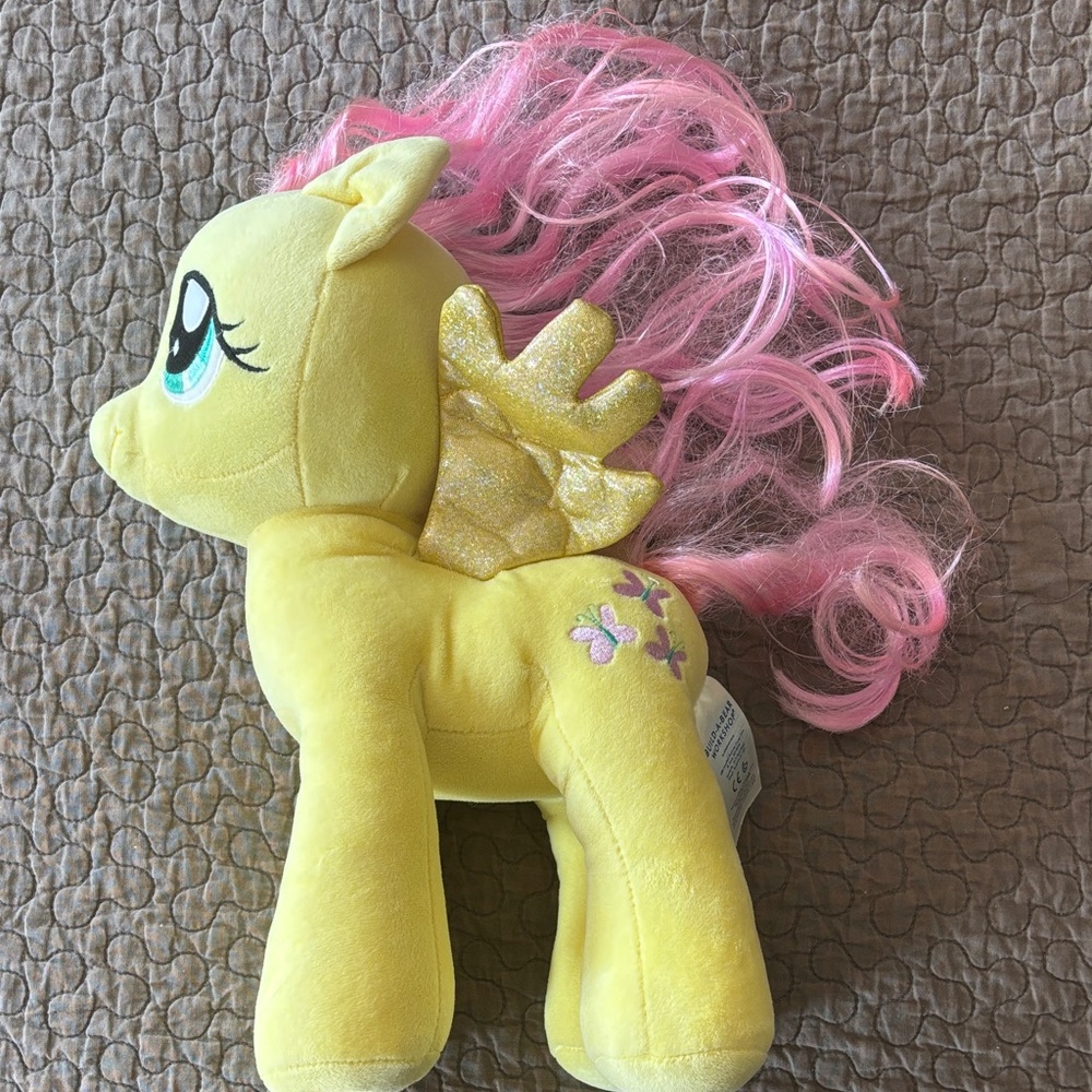 My Little Pony Fluttershy Plush - Yellow Body with Pink Mane and Glitter Wings